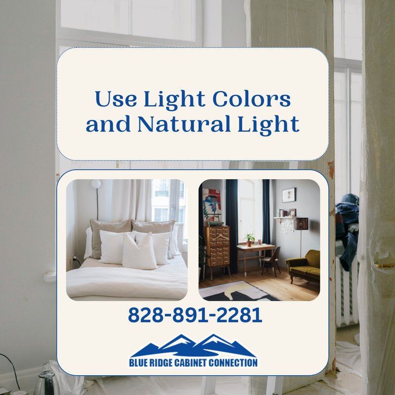 light colors help maximize space